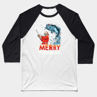 Merry Fishmas – XMAS Santa Christmas gift Baseball T-Shirt